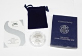 2006-W BURNISHED SILVER EAGLE in BOX with COA - INAUGURAL YEAR