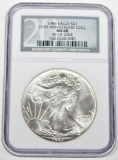 1986 SILVER EAGLE - 20th ANNIVERSARY COLLECTION - NGC MS68 - SET 46 of 2005