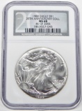 1988 SILVER EAGLE - 20th ANNIVERSARY COLLECTION - NGC MS68 - SET 46 of 2005