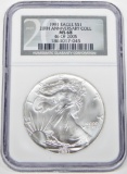 1991 SILVER EAGLE - 20th ANNIVERSARY COLLECTION - NGC MS68 - SET 46 of 2005