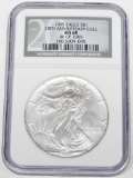 1995 SILVER EAGLE - 20th ANNIVERSARY COLLECTION - NGC MS68 - SET 46 of 2005