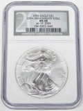 1996 SILVER EAGLE - 20th ANNIVERSARY COLLECTION - NGC MS68 - SET 46 of 2005