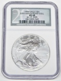 1998 SILVER EAGLE - 20th ANNIVERSARY COLLECTION - NGC MS68 - SET 46 of 2005