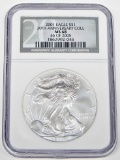 2001 SILVER EAGLE - 20th ANNIVERSARY COLLECTION - NGC MS68 - SET 46 of 2005