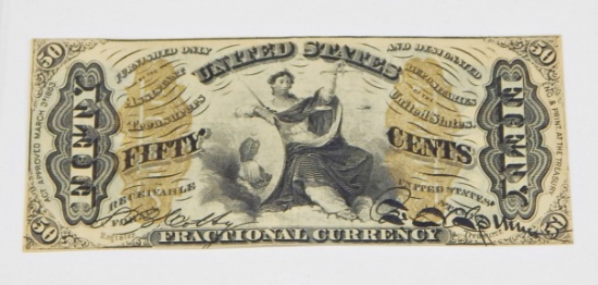 FRACTIONAL CURRENCY - THIRD ISSUE 50 CENT NOTE, JUSTICE