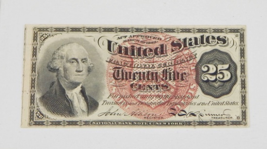 FRACTIONAL CURRENCY - FOURTH ISSUE 25 CENT, LARGE RED SEAL