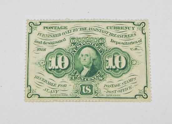 FRACTIONAL CURRENCY - FIRST ISSUE 10 CENT NOTE - NO MONOGRAM, PERFORATED