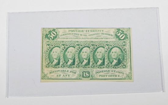 FRACTIONAL CURRENCY - FIRST ISSUE 50 CENT NOTE - WITH MONOGRAM