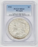 1921 MORGAN DOLLAR - PCGS MS63