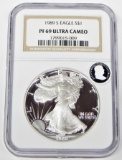 1989-S PROOF SILVER EAGLE - NGC PF69 ULTRA CAMEO