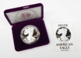 1990 PROOF SILVER EAGLE in BOX with COA