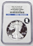2007-W PROOF SILVER EAGLE - NGC PF69 ULTRA CAMEO - EARLY RELEASES