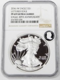 2016-W PROOF SILVER EAGLE - 30th ANNIVERSARY LETTERED EDGE - NGC PF69 ULTRA CAMEO