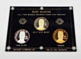 LIMITED EDITION MARK McGWIRE 70 HOME RUN 3-COIN SET - TWO (2) 1 OZ SILVER + 1 BRONZE