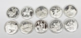 TEN (10) .999 FINE SILVER INDIAN NATION ROUNDS - 8.25 TROY OZ ACTUAL SILVER WEIGHT