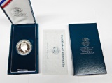 1990 EISENHOWER PROOF SILVER DOLLAR in BOX with COA