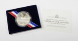 1992 WHITE HOUSE COMMEMORATIVE UNCIRCULATED SILVER DOLLAR in BOX with COA