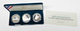 1994 VETERANS THREE-COIN PROOF SILVER DOLLAR SET in BOX with COA