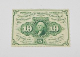 FRACTIONAL CURRENCY - FIRST ISSUE 10 CENT NOTE - NO MONOGRAM, PERFORATED