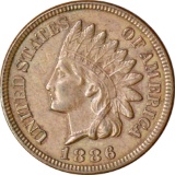 1886 TYPE 2 INDIAN HEAD CENT - HIGH-END AU