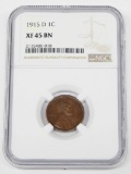1915-D LINCOLN CENT - NGC XF45