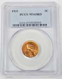 1935 LINCOLN CENT - PCGS MS65 RED