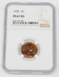 1953 PROOF LINCOLN CENT - NGC PF67 RED