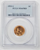 1955-S LINCOLN CENT - PCGS MS65 RED