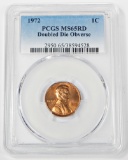 1972 LINCOLN CENT - DOUBLED DIE OBVERSE - PCGS MS65 RED