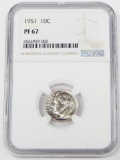 1951 PROOF ROOSEVELT DIME - NGC PF67