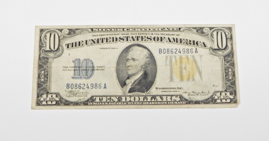 1934A $10 NORTH AFRICA SILVER CERTIFICATE