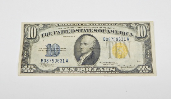 1934A $10 NORTH AFRICA SILVER CERTIFICATE