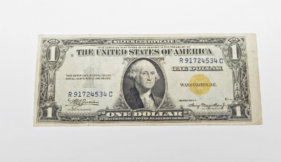 SERIES 1935A YELLOW SEAL NORTH AFRICA $1 SILVER CERTIFICATE
