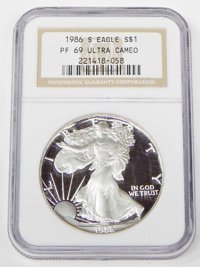 1986-S PROOF SILVER EAGLE - NGC PF69 ULTRA CAMEO