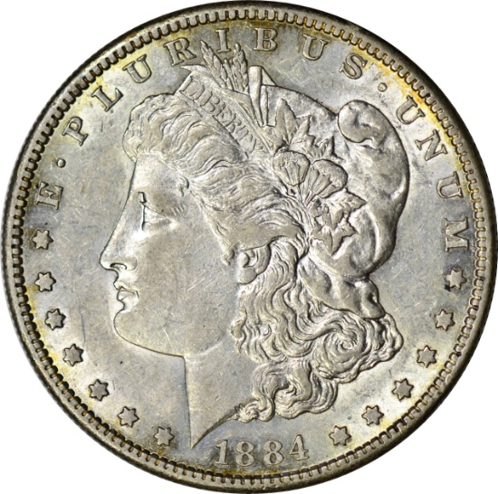 1884-S MORGAN DOLLAR - ABOUT UNCIRCULATED