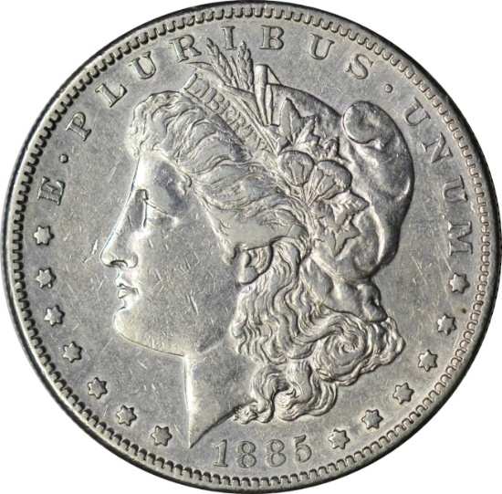 1885-S MORGAN DOLLAR - XF/AU DETAILS