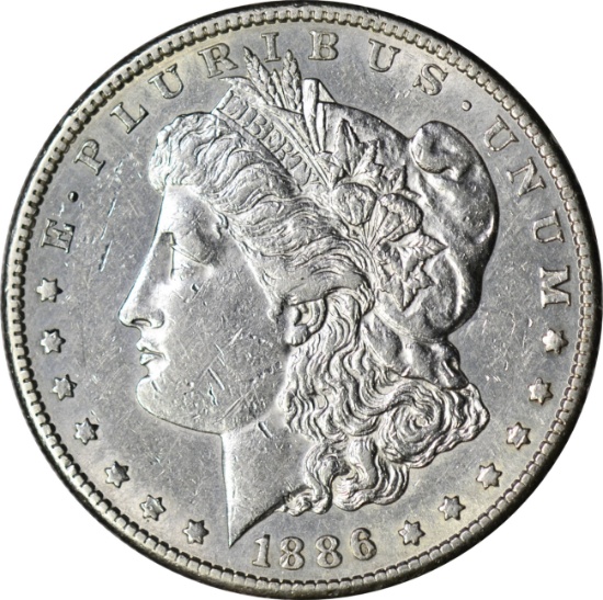 1886-S MORGAN DOLLAR - NEAR UNC DETAILS