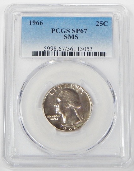 1967 SMS WASHINGTON QUARTER - PCGS SP67