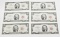 SIX (6) AU to UNCIRCULATED 1963 RED SEAL $2 UNITED STATES NOTES