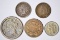 FIVE (5) OBSOLETE COINS - 1850 LARGE CENT, 1865 TWO CENT, 1865 THREE CENT, (2) INDIAN CENTS