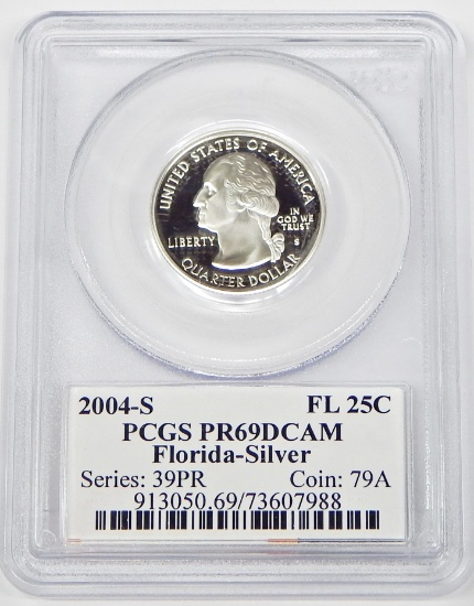 2004-S SILVER FLORIDA STATE QUARTER - PCGS PR69 DCAM