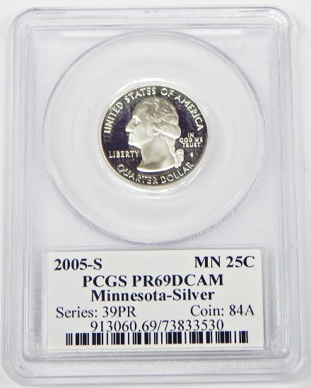 2005-S SILVER MINNESOTA STATE QUARTER - PCGS PR69 DCAM