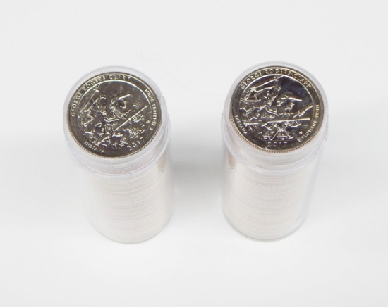 TWO (2) ROLLS of UNCIRCULATED 2017-S GEORGE ROGERS CLARK QUARTERS