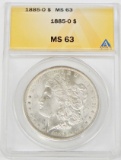 1885-O MORGAN DOLLAR - ANACS MS63