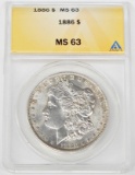 1886 MORGAN DOLLAR - ANACS MS63