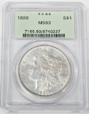 1886 MORGAN DOLLAR - PCGS MS63 - OLD GREEN HOLDER