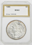 1886 MORGAN DOLLAR - PCI MS63