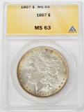 1887 MORGAN DOLLAR - ANACS MS63