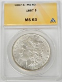 1887 MORGAN DOLLAR - ANACS MS63