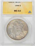 1896 MORGAN DOLLAR - ANACS MS63 - LIGHTLY TONED